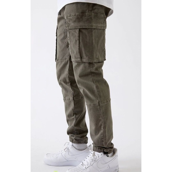 PacSun Men's Eco Stretch Canvas Khaki Slim Cargo Pants - Picture 16 of 16